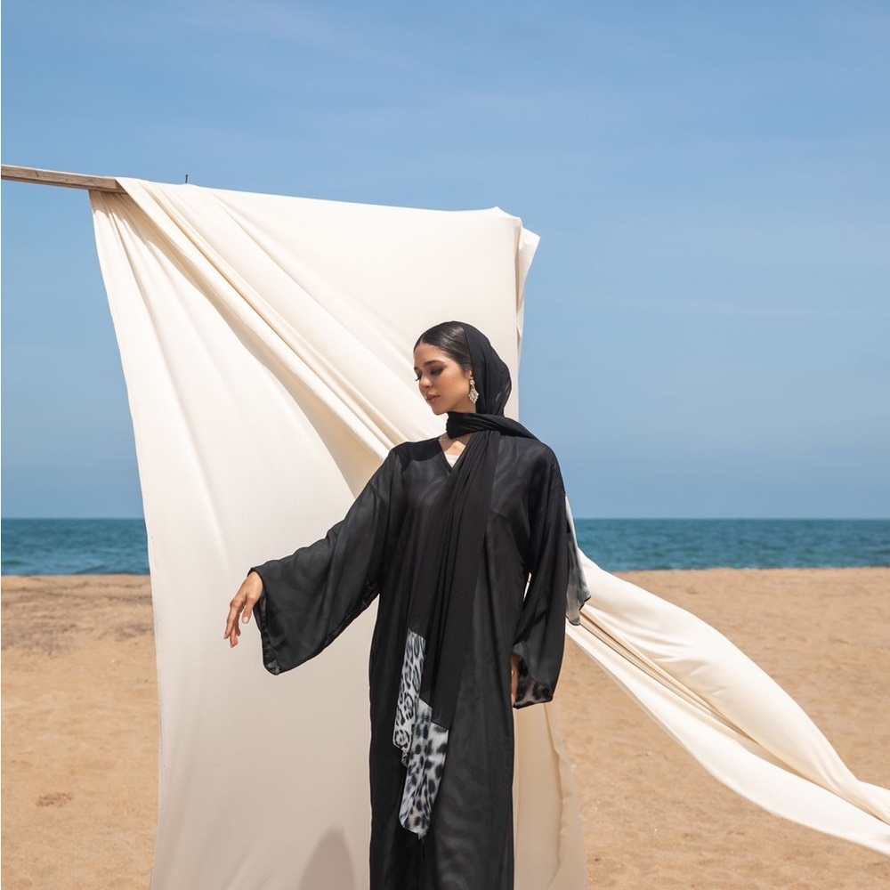 Silk Reversible Abaya With Headscarf